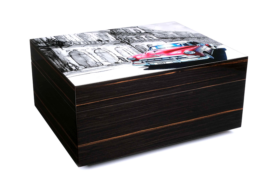 Хьюмидор Gentili на 50 сигар SV50-Ebony-Red-Car